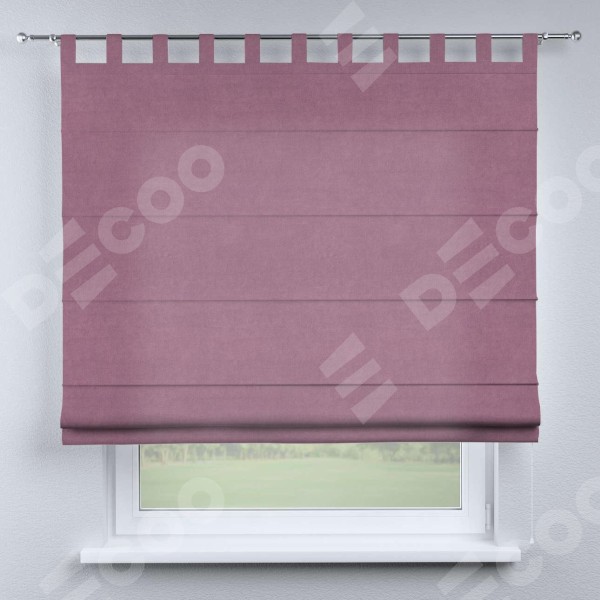 Римская штора на петлях «Кортин», ткань вельвет лиловый