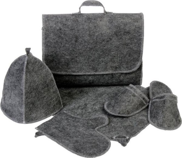 Набор банный "Мужской" портфель 5 предметов, серый, без вышивки, первый сорт