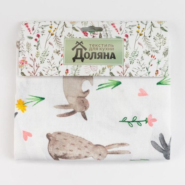 Фартук "Доляна" Fluffy bunnies 60х70 см, 100% хлопок, 164 г/м2