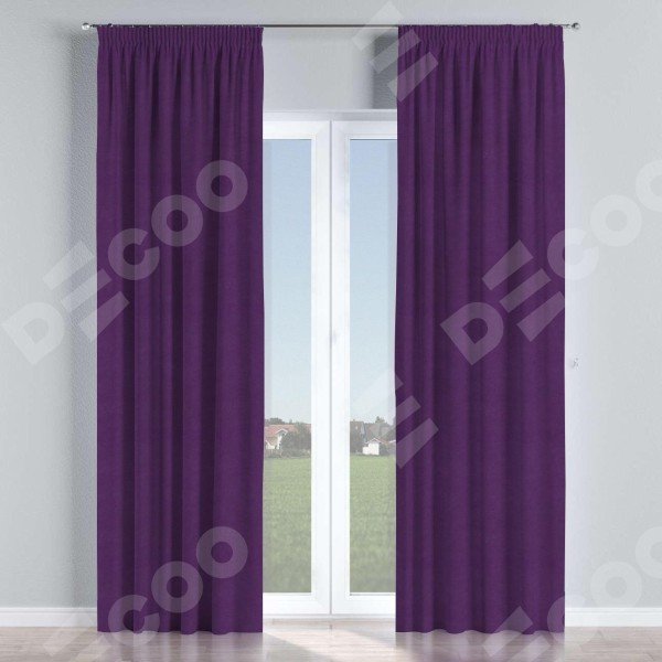 Комплект штор на тесьме «Карандаш», вельвет тёмно-фиолетовый