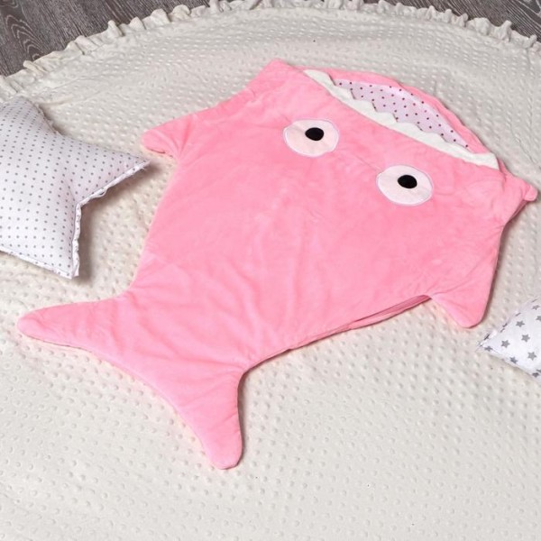 Одеяло (конверт) для детей Крошка Я «Акула» цвет розовый, 48х83 см, чехол полиэстер, подклад хлопок